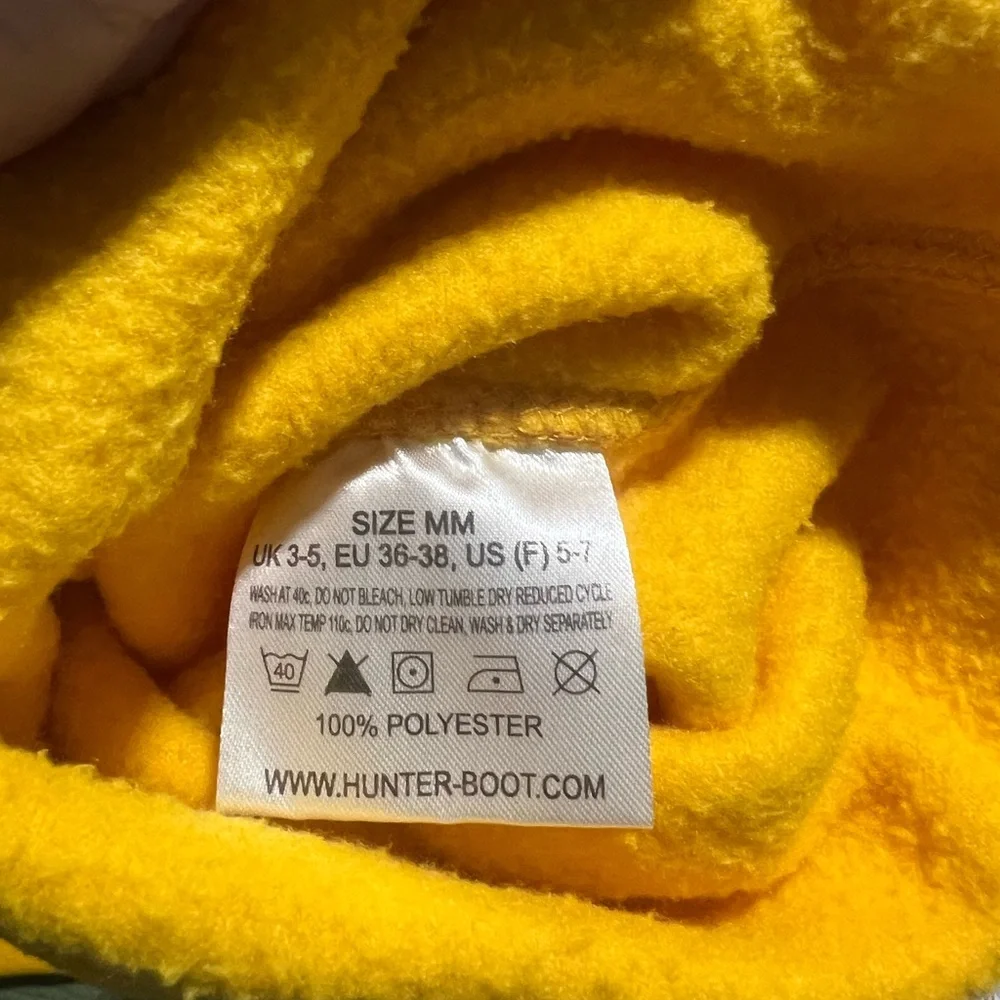 Hunter Women's Original Tall Fleece Welly Gold Socks Size M Shoe Size 5-7